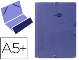 Carpeta de gomas Liderpapel 4º con bolsa cartón azul
